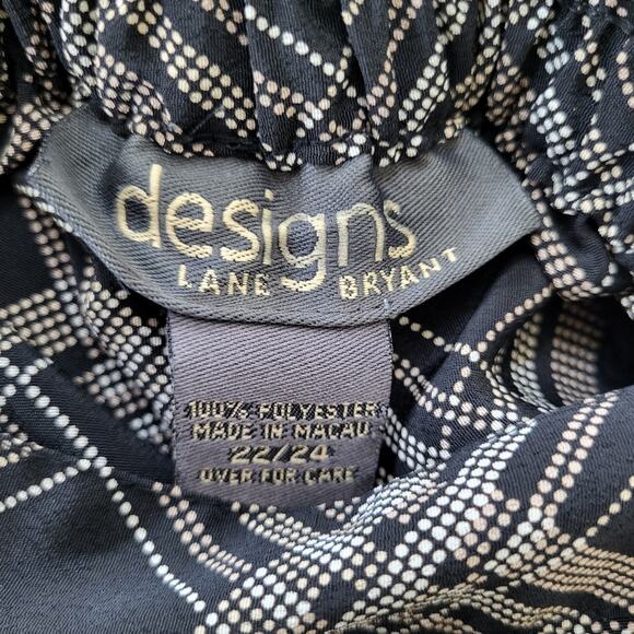 Lane Bryant Skirt Womens 22 / 24 Black Plaid A Line Elastic Waist Midi Length - Picture 3 of 11